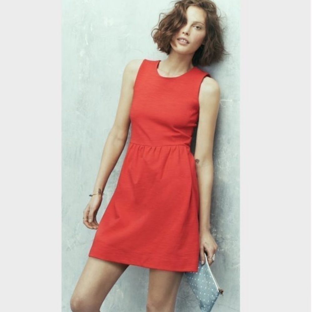 Madewell Abroad Fit Flare Dress Midi Sleeveless